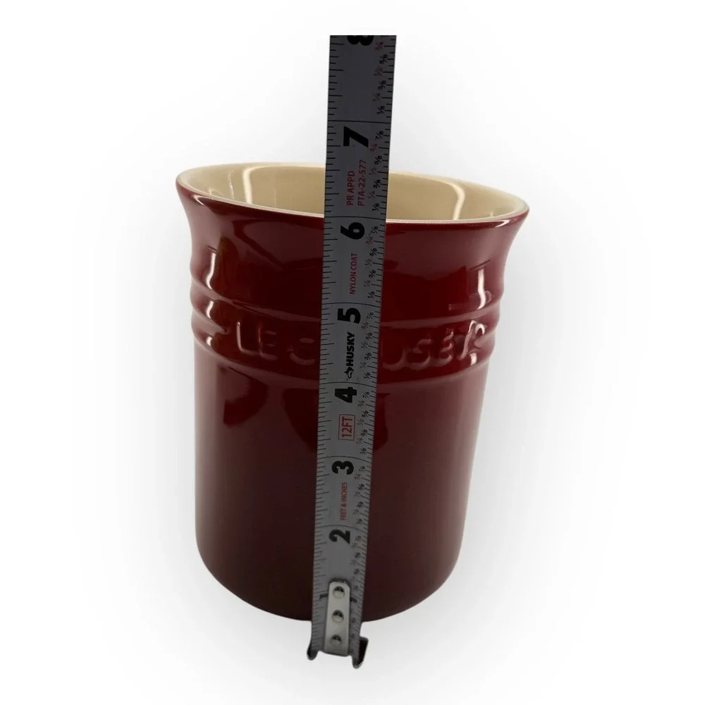 Le Creuset Utensil Crock 1L Cerise Cayenne Stoneware Jar NEW